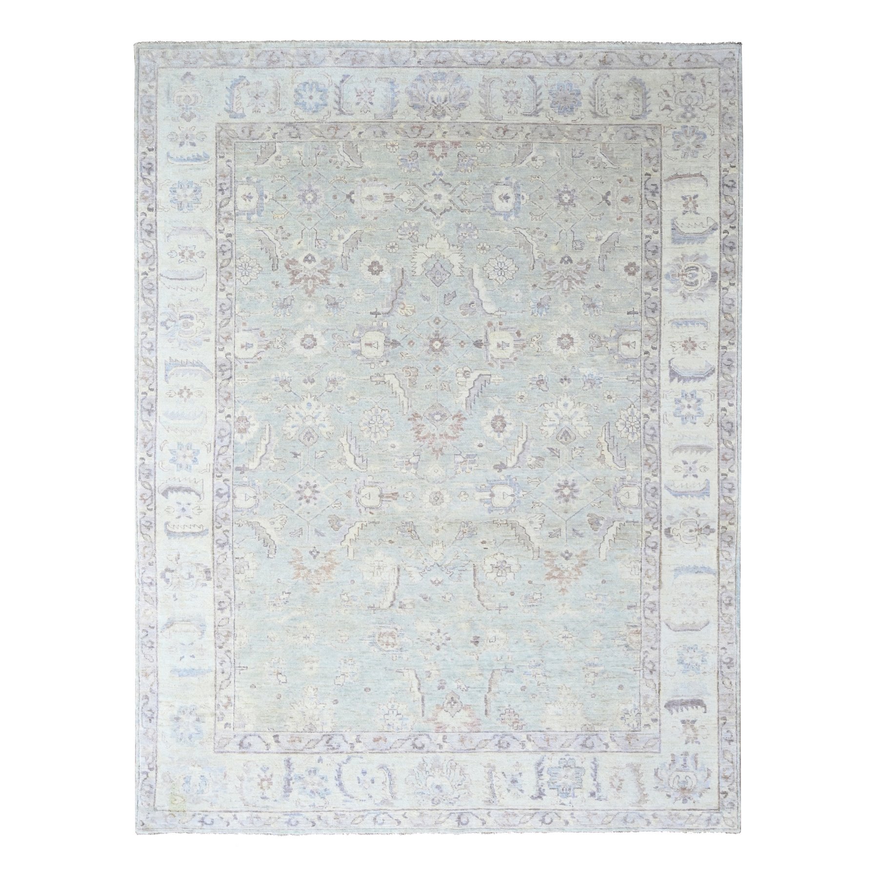 Cloud Gray, Supple Collection, Oushak Design, Hand Knotted, Lush and Plush, Pure Wool, Soft Pile, Veggie Dyes, Oriental Rug